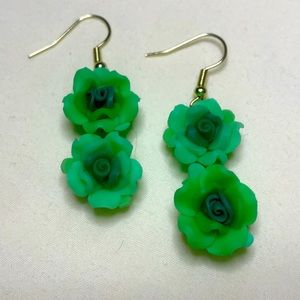 Resin Rose Flower Gold Plated Drop Earrings Handcrafted 🦄3 for $15 /4 for $20🦄